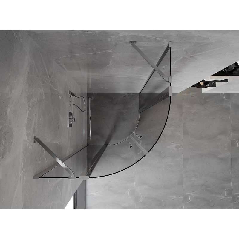Mexen Mist cabine de douche quart de cercle pivotante 90 x 90 cm, transparent, chrome - 8A32-090-090-01-00