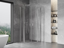 Mexen Mist cabine de douche semi-circulaire pivotante 100 x 100 cm, transparent, chrome - 8A32-100-100-01-00