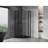 Mexen Mist L cabine de douche semi-circulaire pivotante 80 x 80 cm, transparent, noir - 8A32L-080-080-70-00