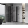 Mexen Mist L cabine de douche semi-circulaire pivotante 80 x 80 cm, transparent, noir - 8A32L-080-080-70-00