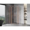 Mexen Mist cabine de douche semi-circulaire pivotante 80 x 80 cm, transparent, cuivre brossé - 8A32-080-080-65-00