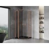 Mexen Mist L cabine de douche semi-circulaire pivotante 80 x 80 cm, transparent, cuivre brossé - 8A32L-080-080-65-00