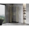 Mexen Mist cabine de douche semi-circulaire battante 90 x 90 cm, transparent, doré - 8A32-090-090-50-00