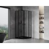 Mexen Mist cabine de douche semi-circulaire pivotante 100 x 100 cm, cadre noir, noir - 8A32-100-100-70-70