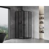 Mexen Mist cabine de douche semi-circulaire pivotante 100 x 100 cm, cadre noir, noir - 8A32-100-100-70-70