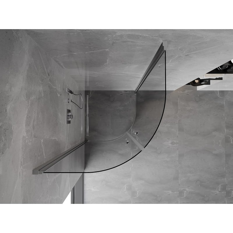 Mexen Mist cabine de douche semi-circulaire pivotante 80 x 80 cm, transparent, chrome - 8A31-080-080-01-00