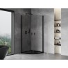 Mexen Mist cabine de douche semi-circulaire pivotante 90 x 90 cm, transparent, noir - 8A31-090-090-70-00