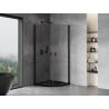 Mexen Mist cabine de douche semi-circulaire pivotante 70 x 70 cm, transparent, noir - 8A31-070-070-70-00