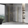 Mexen Mist cabine de douche semi-circulaire pivotante 80 x 80 cm, transparent, or brossé - 8A31-080-080-55-00