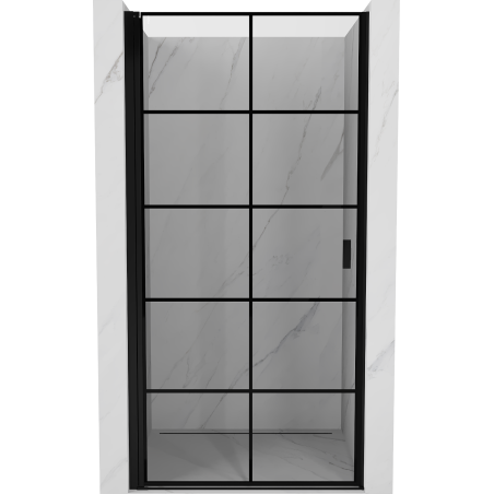 Mexen Mist-B porte de douche pivotante gauche 90 cm, grille noire, noir - 8A2-090-000-70-77-L