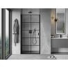 Mexen Mist-B porte de douche pivotante gauche 90 cm, grille noire, noir - 8A2-090-000-70-77-L