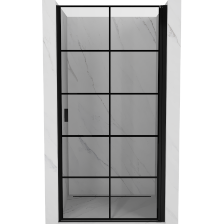 Mexen Mist-B porte de douche pivotante droite 80 cm, grille noire, noir - 8A2-080-000-70-77-P