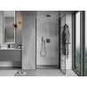 Mexen Mist-B porte de douche pivotante droite 80 cm, grille noire, noir - 8A2-080-000-70-77-P
