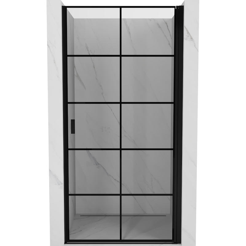 Mexen Mist-B porte de douche pivotante droite 90 cm, grille noire, noir - 8A2-090-000-70-77-P