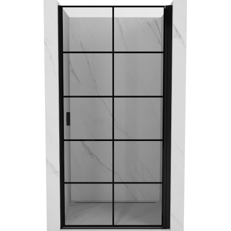 Mexen Mist-B porte de douche battante droite 100 cm, grille noire, noir - 8A2-100-000-70-77-P