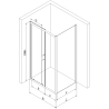 Mexen Apia cabine de douche coulissante 125 x 100 cm, transparente, dorée - 840-125-100-50-00