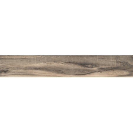 Mexen Indica Grès noir émaillé rectifié G1, carreau effet bois pour sol et mur 120 x 20 cm, mat - TL604-120-020-01