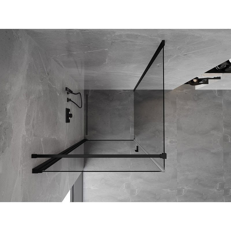 Mexen Mist-B cabine de douche pivotante 95 x 95 cm, transparente, noire - 8A2T-095-095-70-00
