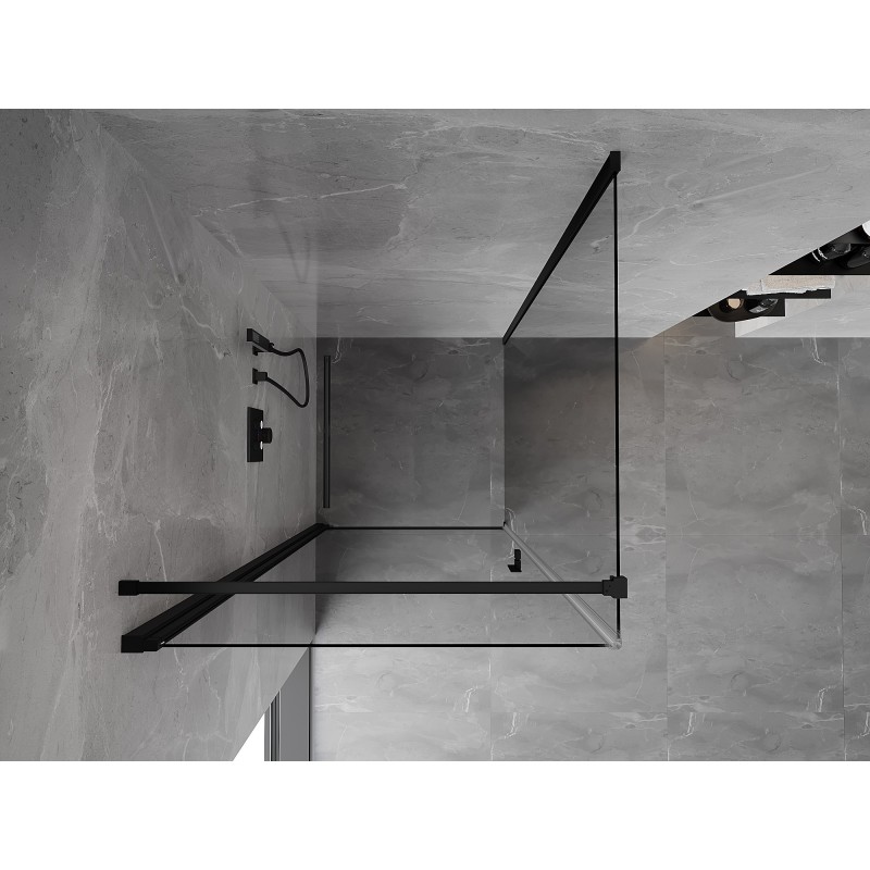 Mexen Mist-B cabine de douche pivotante 75 x 75 cm, transparent, noir - 8A2T-075-075-70-00