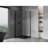 Mexen Mist-B cabine de douche pivotante 75 x 75 cm, transparent, noir - 8A2T-075-075-70-00