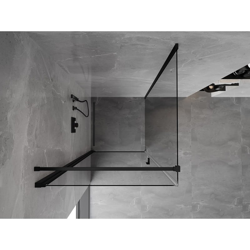 Mexen Mist-B cabine de douche pivotante 70 x 70 cm, transparent, noir - 8A2T-070-070-70-00