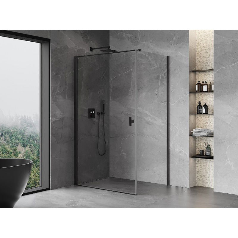 Mexen Mist-B  cabine de douche pivotante 90 x 80 cm, transparent, noir - 8A2T-090-080-70-00