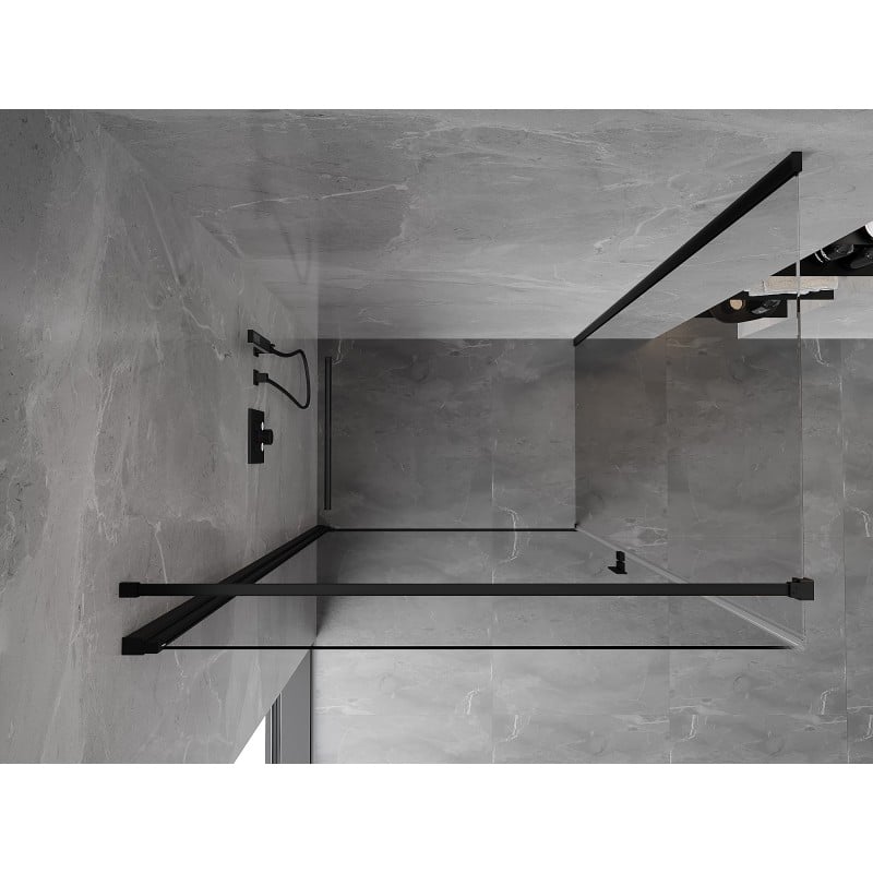 Mexen Mist-B cabine de douche pivotante 90 x 120 cm, transparent, noir - 8A2T-090-120-70-00