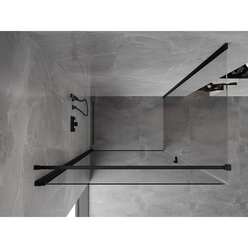 Mexen Mist-B cabine de douche pivotante 85 x 80 cm, transparent, noir - 8A2T-085-080-70-00