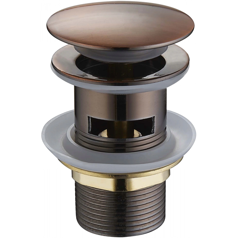 Mexen bouchon rond clic-clack avec trop-plein, Cuivre antique - 79920-45