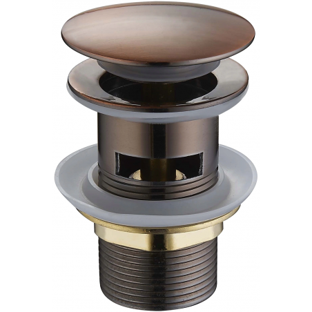 Mexen bouchon clic-clac rond avec trop-plein, cuivre antique - 79920-45