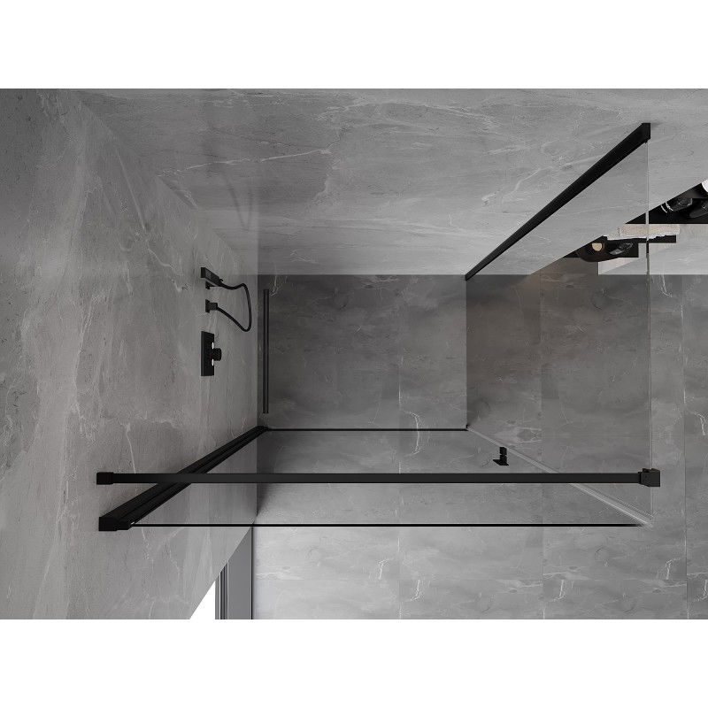 Mexen Mist-B cabine de douche pivotante 75 x 80 cm, transparent, noir - 8A2T-075-080-70-00