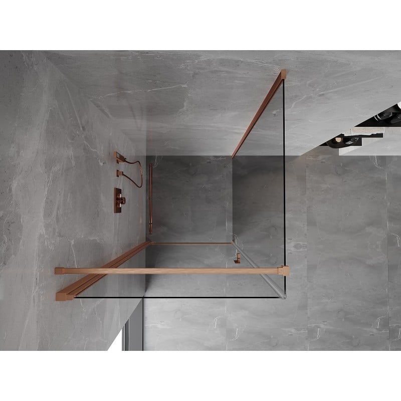 Mexen Mist-B cabine de douche pivotante 95 x 95 cm, transparent, cuivre brossé - 8A2T-095-095-65-00