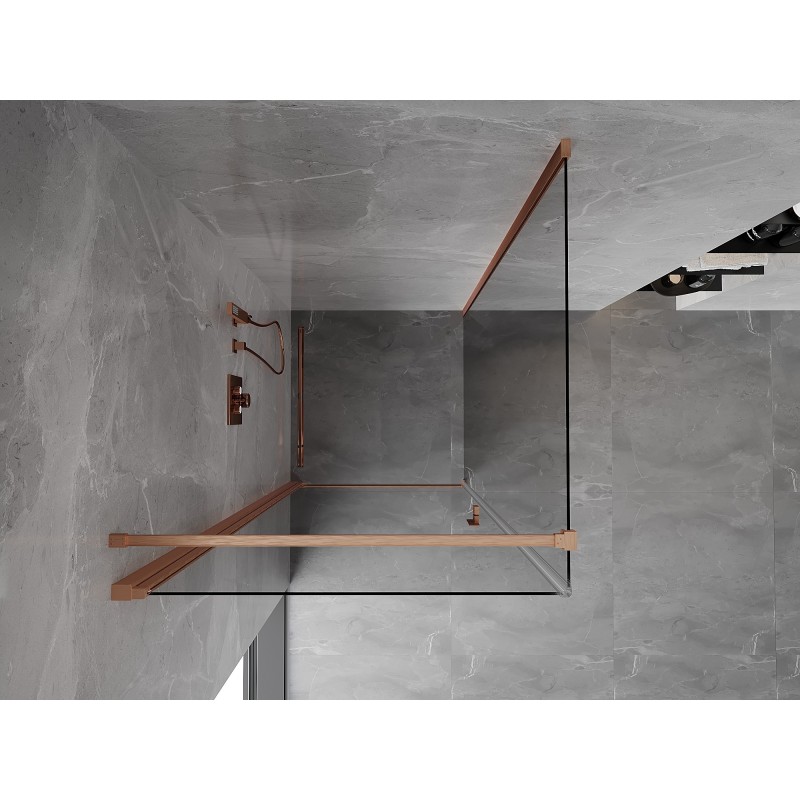Mexen Mist-B cabine de douche pivotante 85 x 85 cm, transparent, cuivre brossé - 8A2T-085-085-65-00