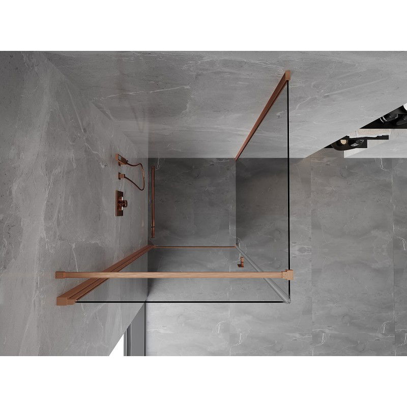 Mexen Mist-B cabine de douche pivotante 80 x 80 cm, transparent, cuivre brossé - 8A2T-080-080-65-00