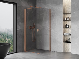 Mexen Mist-B cabine de douche pivotante 70 x 70 cm, transparent, cuivre brossé - 8A2T-070-070-65-00