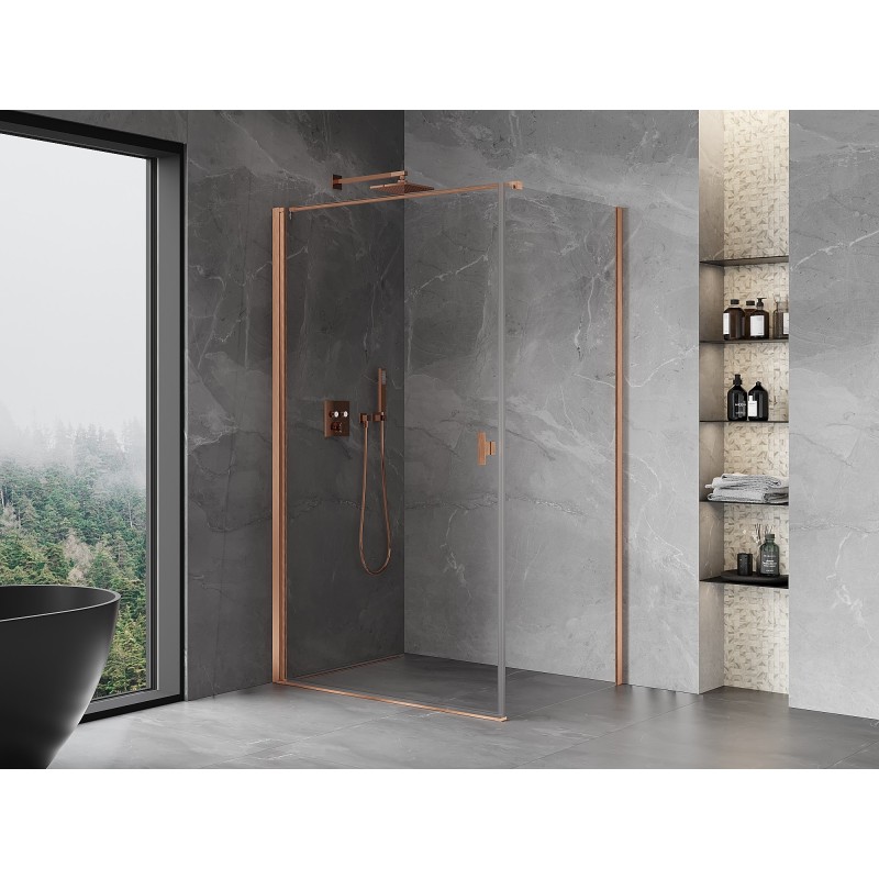 Mexen Mist-B cabine de douche pivotante 90 x 100 cm, transparent, cuivre brossé - 8A2T-090-100-65-00