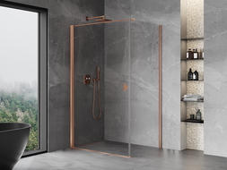 Mexen Mist-B cabine de douche pivotante 90 x 100 cm, transparent, cuivre brossé - 8A2T-090-100-65-00
