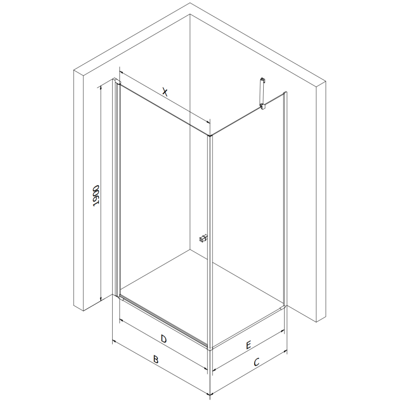 Mexen Pretoria cabine de douche pivotante 100 x 110 cm, transparent, chrome + receveur Flat, noir - 852-100-110-01-00-4070