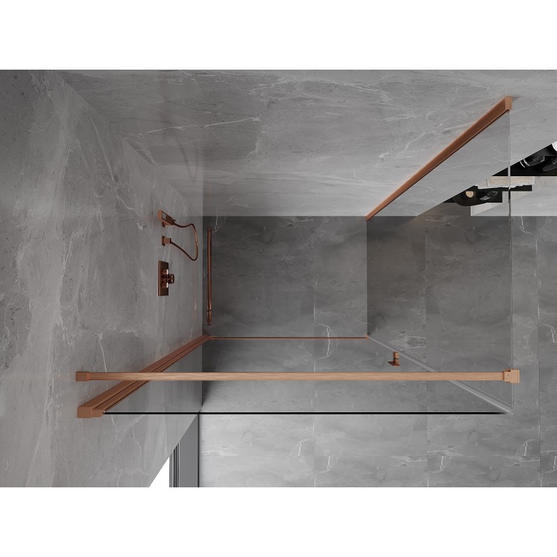Mexen Mist-B cabine de douche pivotante 70 x 85 cm, transparent, cuivre brossé - 8A2T-070-085-65-00