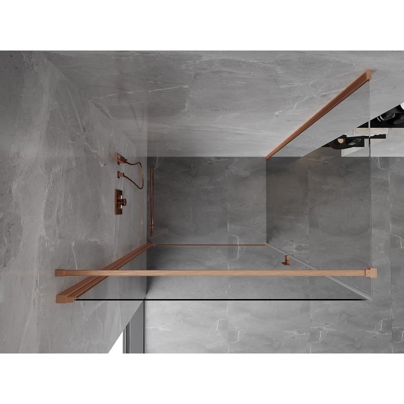 Mexen Mist-B cabine de douche pivotante 70 x 110 cm, transparent, cuivre brossé - 8A2T-070-110-65-00