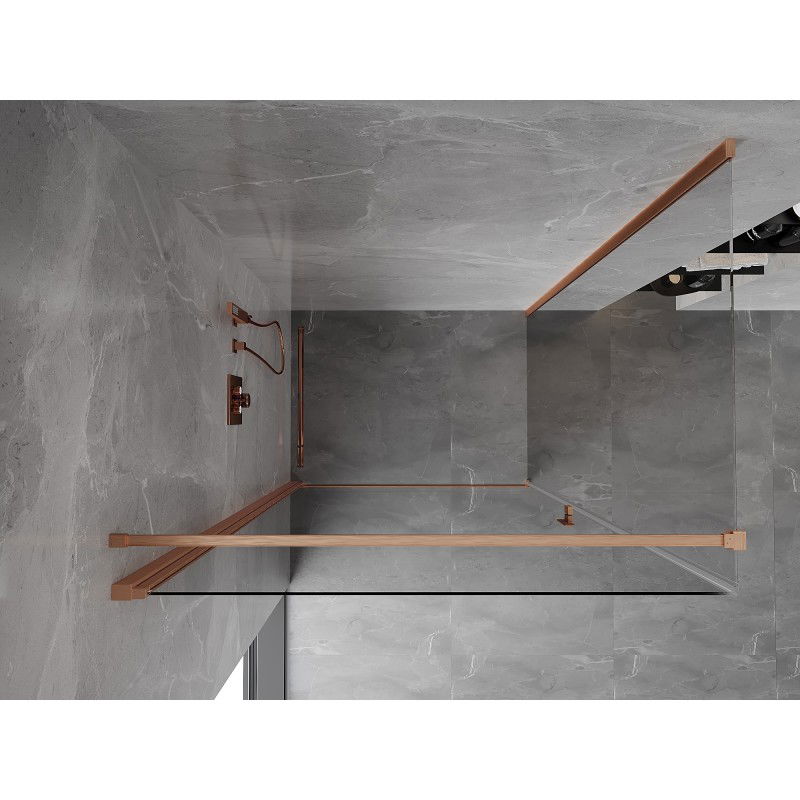 Mexen Mist-B cabine de douche pivotante 100 x 85 cm, transparent, cuivre brossé - 8A2T-100-085-65-00