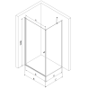 Mexen Pretoria cabine de douche battante 80 x 70 cm, transparent, or + receveur Flat, noir - 852-080-070-50-00-4070G