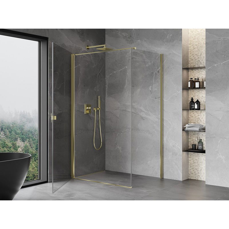 Mexen Mist-B cabine de douche pivotante 95 x 120 cm, transparent, dorée - 8A2T-095-120-50-00
