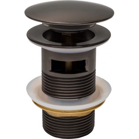 Mexen bouchon clic-clac rond avec trop-plein, gun gray brossé - 79920-66