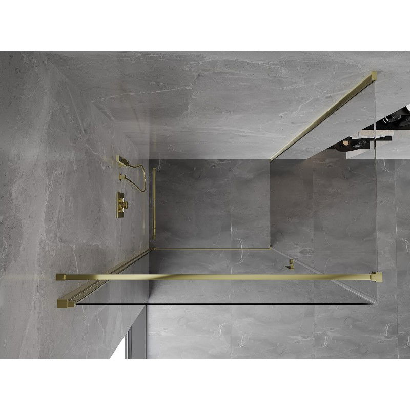 Mexen Mist-B cabine de douche pivotante 100 x 90 cm, transparente, or - 8A2T-100-090-50-00