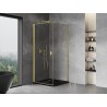 Mexen Mist-B cabine de douche pivotante 75 x 75 cm, transparent, or brossé - 8A2T-075-075-55-00
