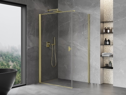 Mexen Mist-B cabine de douche pivotante 80 x 90 cm, transparent, or brossé - 8A2T-080-090-55-00