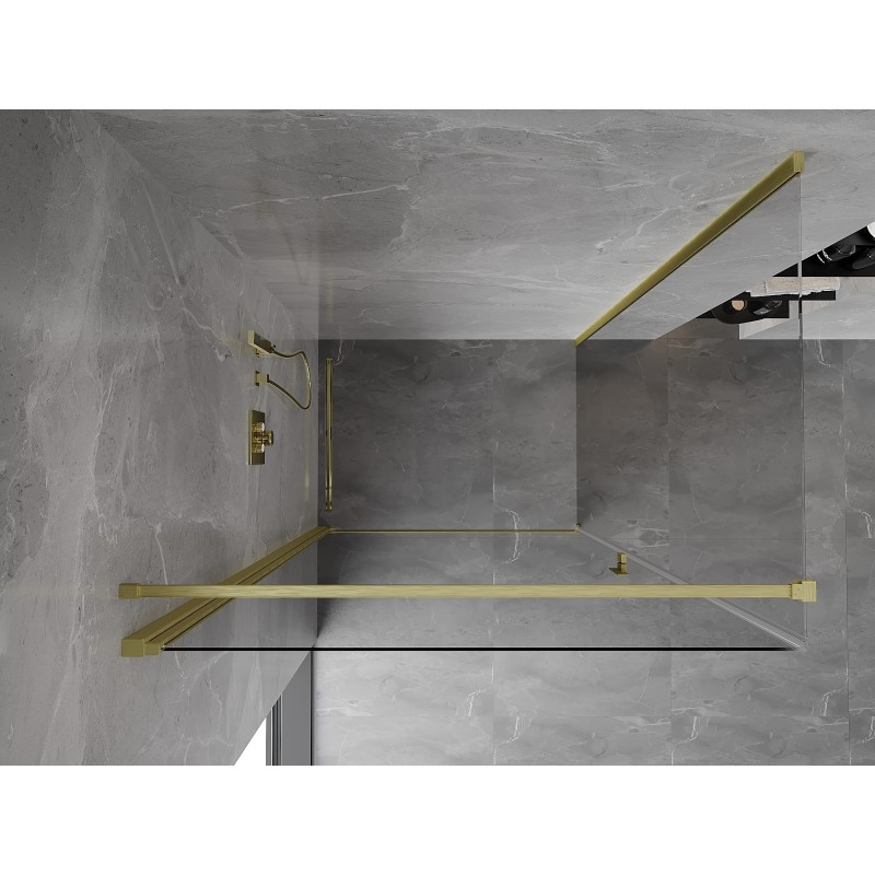 Mexen Mist-B cabine de douche pivotante 100 x 110 cm, transparent, or brossé - 8A2T-100-110-55-00