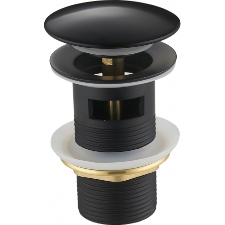 Mexen bouchon rond clic-clack avec trop-plein, Noir - 79920-70