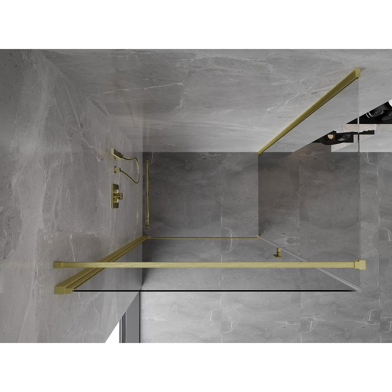 Mexen Mist-B cabine de douche pivotante 90 x 120 cm, transparent, or brossé - 8A2T-090-120-55-00